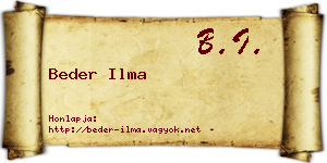 Beder Ilma névjegykártya
